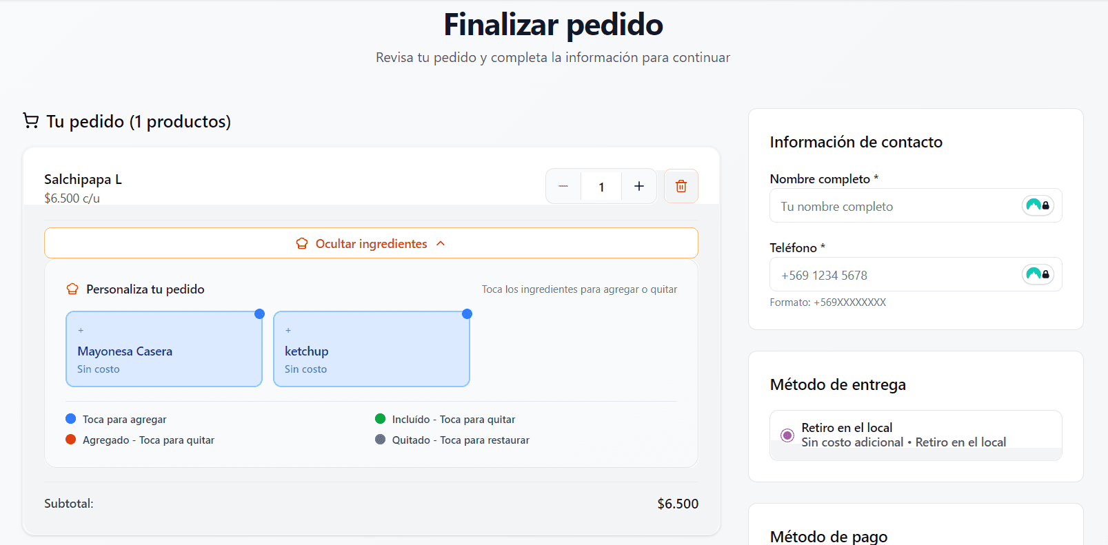 Personaliza tus productos